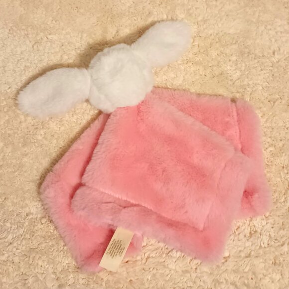 NWOT~ White Bunny Rabbit with Pink Embroidered 1st Easter Baby Security Blanket - Picture 4 of 11